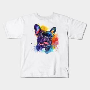 Bulldog Water Color Pop Art Design for Dog Lover Kids T-Shirt